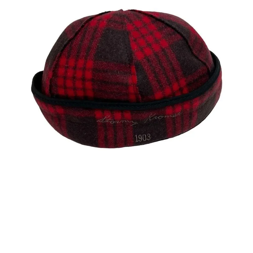 Stormy Kromer “the button up” red and black wool blend hat
